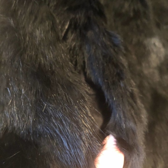 Vintage France Black rabbit fur coat M - Picture 5 of 11